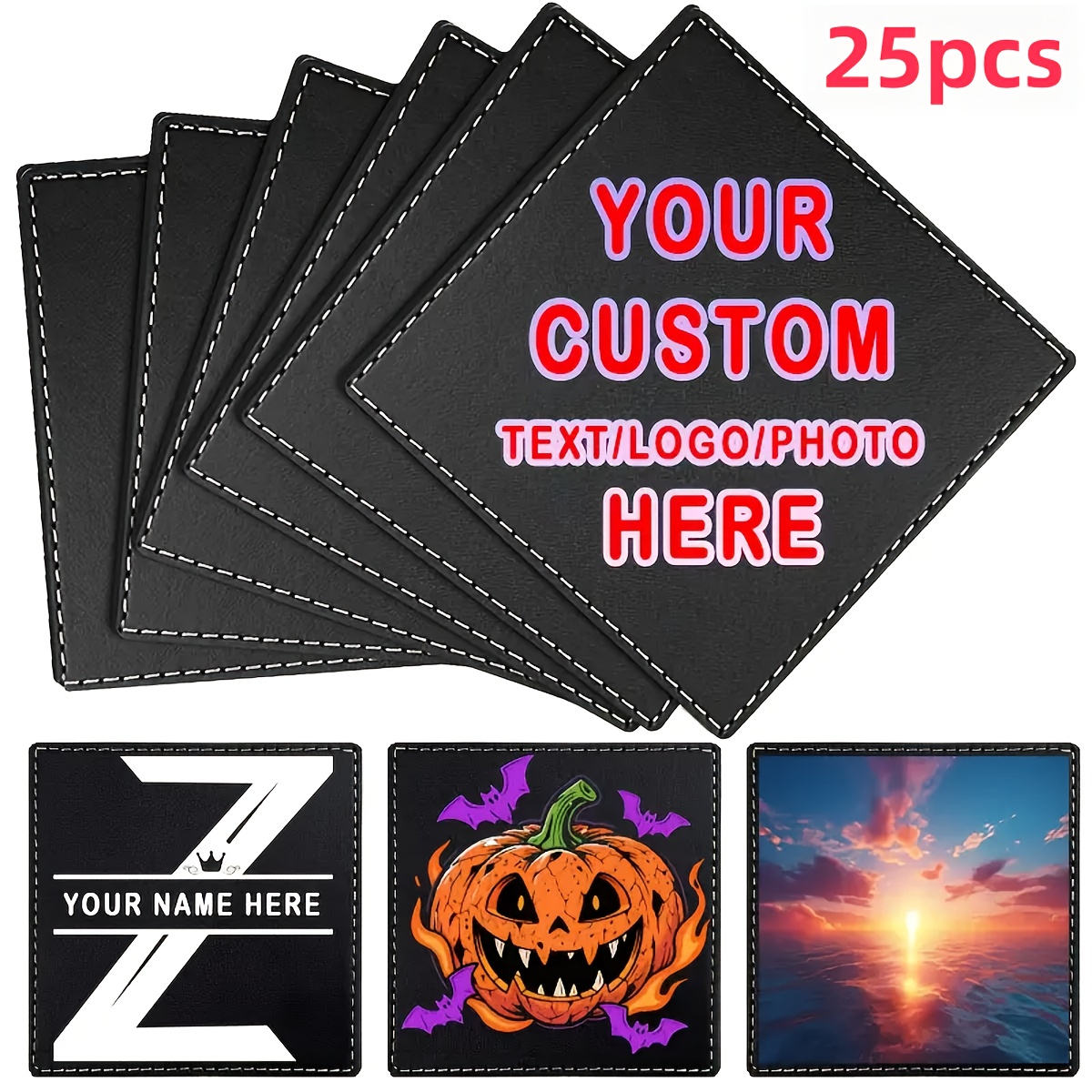 Customize 25pcs Coasters in Black/Blue Options